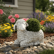 Lamb Planter Garden Statue (11 - Inch) Side Angle