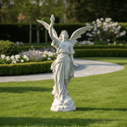 Large Angel With Torch Outdoor Statue (120-Inch)