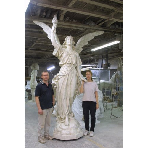 Large Angel With Torch Outdoor Statue (120-Inch)