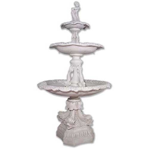 Large Dolphin Fountain (101 - Inch) Side View