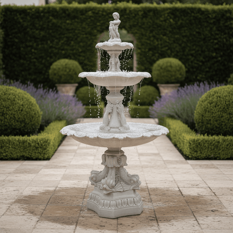 Large Dolphin Fountain (101 - Inch) Side Angle
