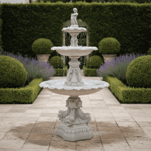 Large Dolphin Fountain (101 - Inch) Side Angle