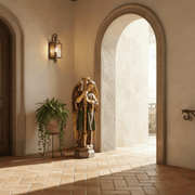 Large Winged Angel with Candlestick (52 - Inch) Side Angle