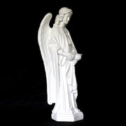 Large Winged Ceremonial Angel with Bowl Outdoor Statue (25-Inch)