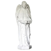 Large Winged Ceremonial Angel with Bowl Outdoor Statue (25-Inch)