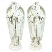 Large Winged Ceremonial Angel with Candleholder Outdoor Statue (52 - Inch) Other Angle