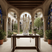 Large Winged Church Angel Outdoor Statue (58 - Inch) Side Angle