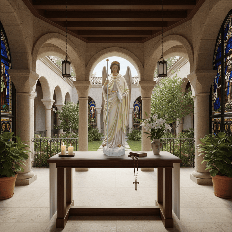 Large Winged Church Angel Outdoor Statue (58 - Inch) Side Angle