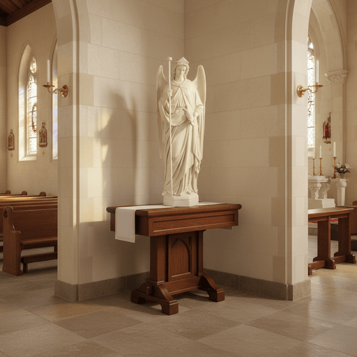 Large Winged Church Angel Outdoor Statue (58 - Inch) Side Angle