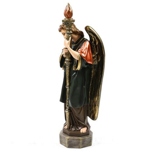 Large Winged Guardian Angels with Candleholder Outdoor Statue (27 - Inch) Different Angle
