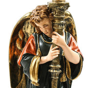 Large Winged Guardian Angels with Candleholder Outdoor Statue (27 - Inch)