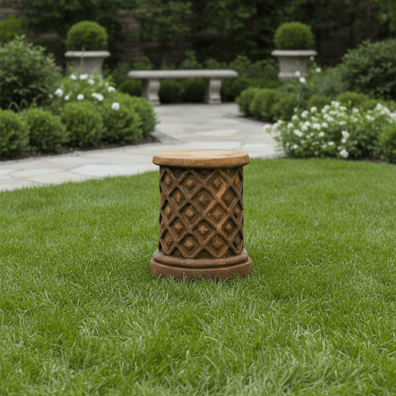Lattice Riser Outdoor Statue (13 - Inch) Side Angle