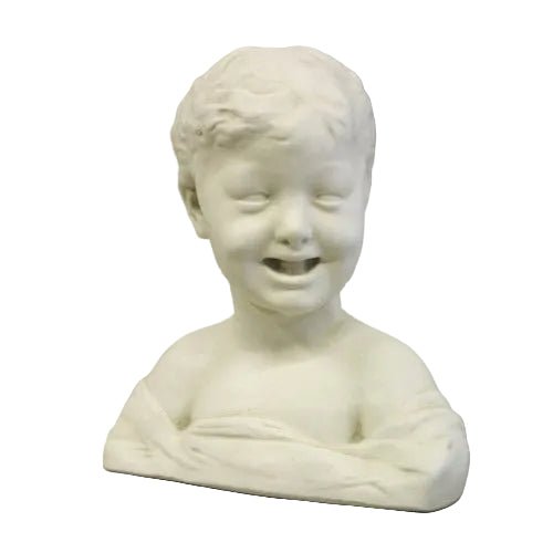 Laughing Boy Bust Display Decor (13 - Inch)