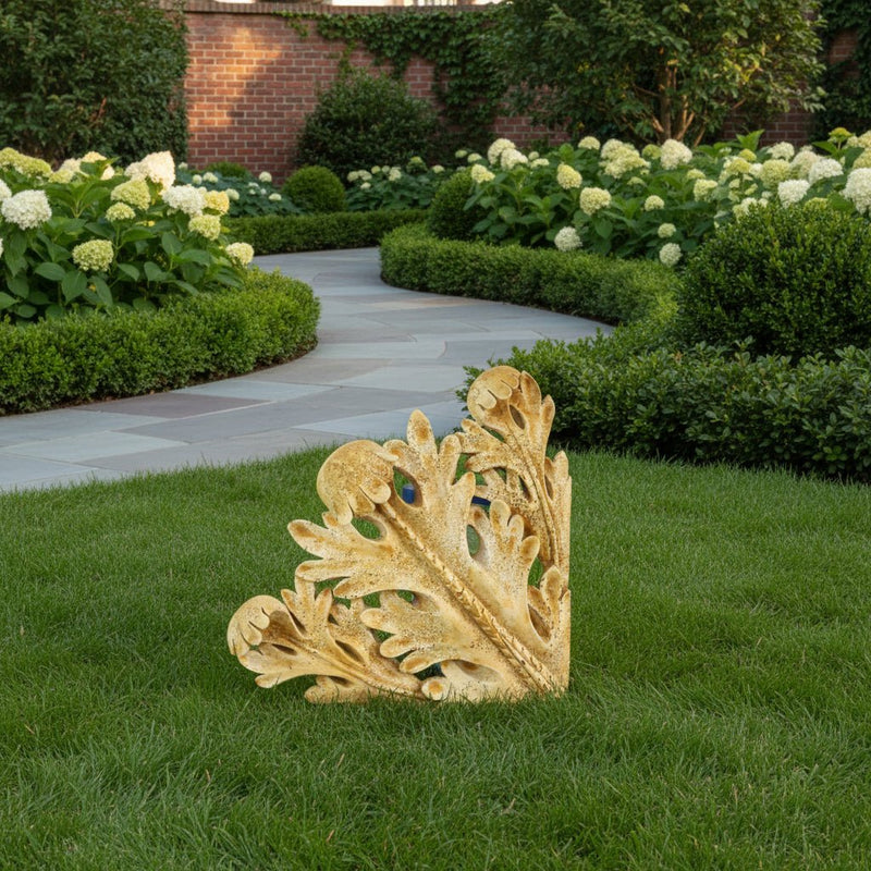 Leaf Accent Outdoor Statue (18 - Inch) Side Angle
