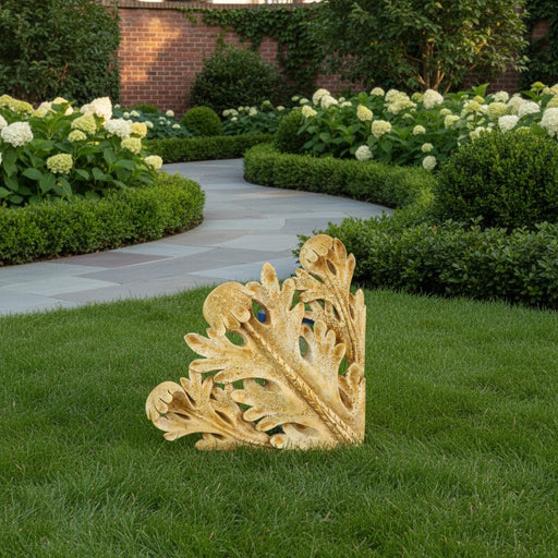 Leaf Accent Outdoor Statue (18 - Inch) Side Angle