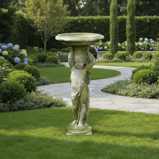 Lifesize Cherub Mio Birdbath (48-Inch)