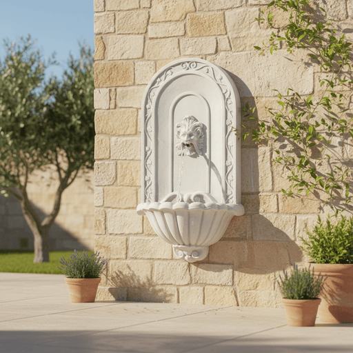 Lifesize Greenman Lion Head Fount Wall Fountain (40 - Inch) Side Angle