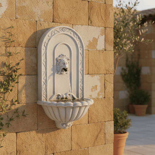 Lifesize Greenman Lion Head Founta Wall Fountain (40 - Inch) Side Angle