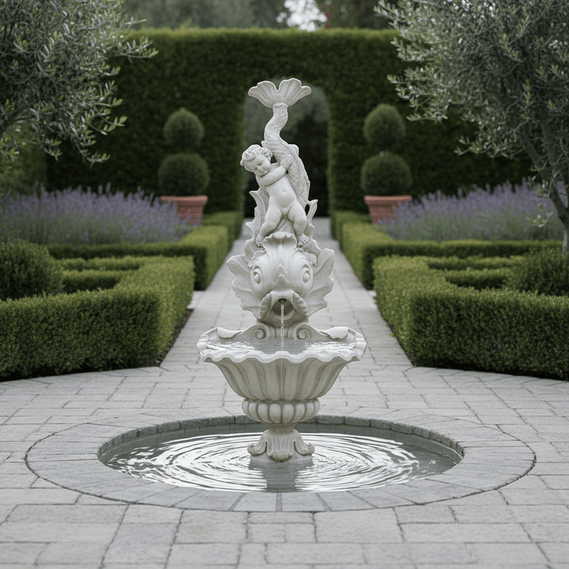 Lifesize Mythological Greek Poseidon Fountain (64 - Inch) Side Angle