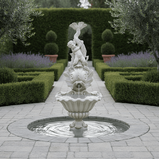 Lifesize Mythological Greek Poseidon Fountain (64 - Inch) Side Angle