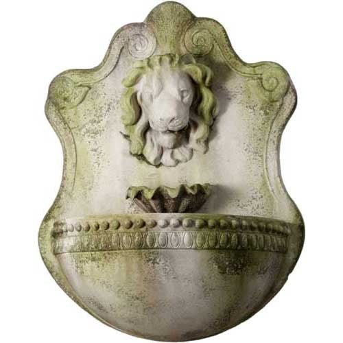 Lion and Shell Garden Wall Fountain (35 - Inch)
