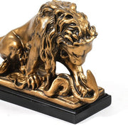 Lion Devouring Serpent Garden Statue (8 - Inch)