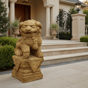 Lion Garden Statue (18 - Inch) Side Angle