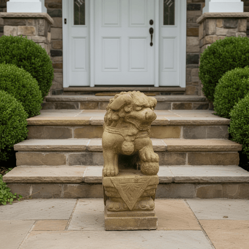 Lion Garden Statue (18 - Inch) Side Angle