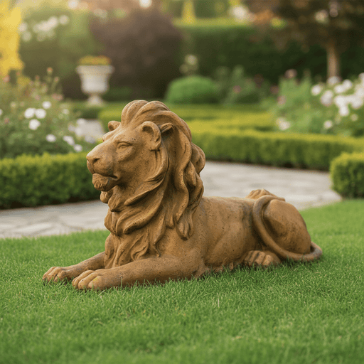 Lion Garden Statue (21 - Inch) Side Angle