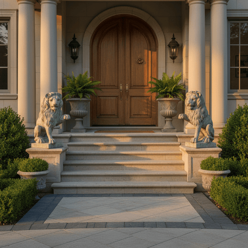 Lion Garden Statue (23 - Inch) Side Angle