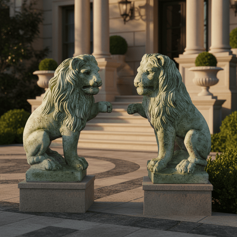 Lion Garden Statue (23 - Inch) Side Angle