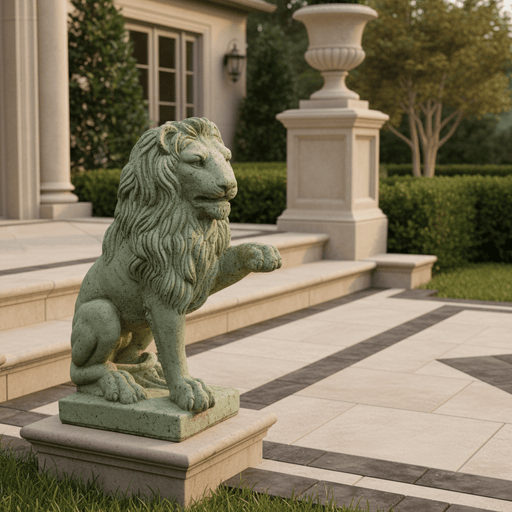 Lion Garden Statue (23 - Inch) Side Angle