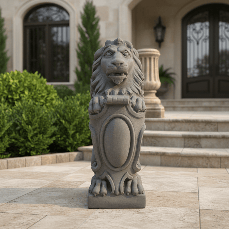 Lion Garden Statue (28 - Inch) Side Angle