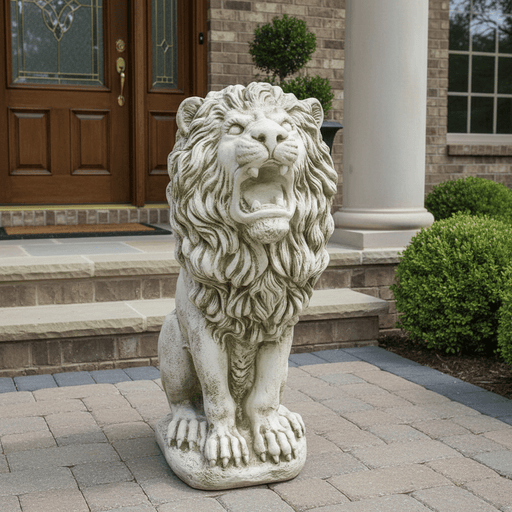 Lion Garden Statue (30 - Inch) Side Angle