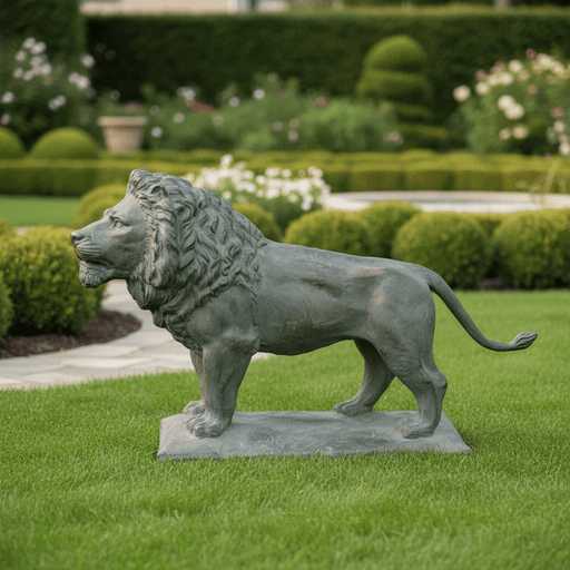 Lion Garden Statue (42 - Inch) Side Angle