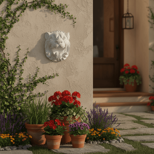 Lion Garden Statue (8 - Inch) Side Angle