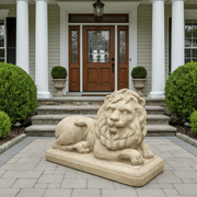 Lion Garden Statue Facing Right (7.5 - Inch) Side Angle