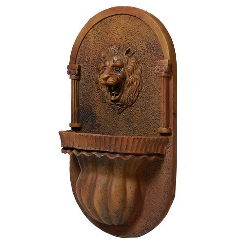 Lion Garden Wall Fountain (35 - Inch) Side View