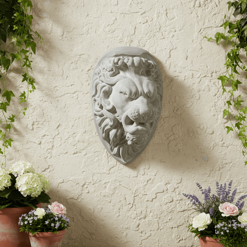 Lion Head Garden Statue (22-Inch)