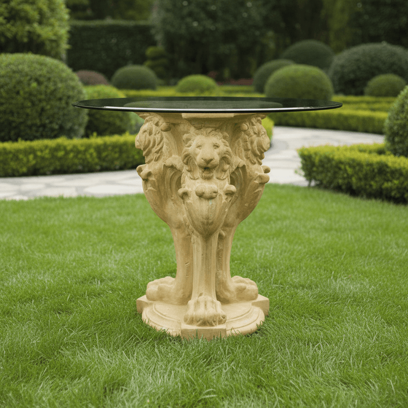 Lion Leg Outdoor Statue (33 - Inch) Side Angle