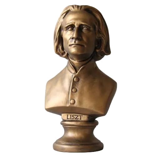Liszt Bust Display Decor (11 - Inch) Side View