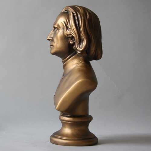 Liszt Bust Display Decor (11 - Inch) Side Angle