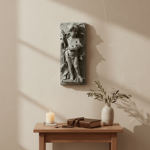 Little Boy Garden Plaque (13.0 - Inch) Side Angle