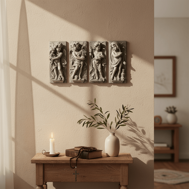 Little Boy Garden Plaque (13.0 - Inch) Side Angle