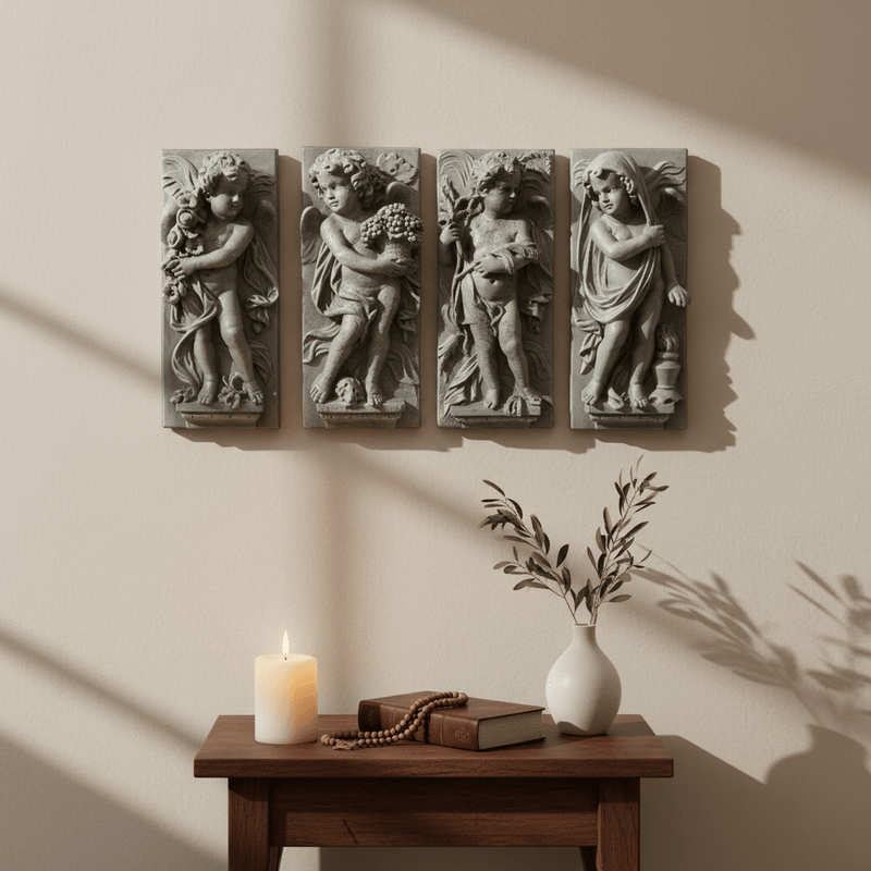Little Boy Garden Plaque (13.0 - Inch) Side Angle