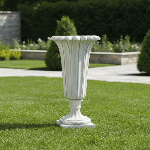 Lotus Flower Outdoor Statue (42 - Inch) Side Angle