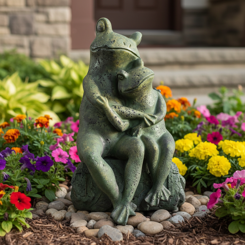 Love Frogs Statue (12 - Inch) Side Angle