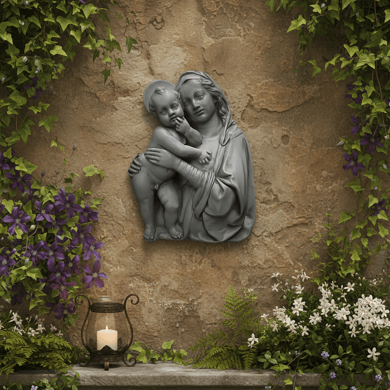 Madonna and Child Religious Statue (18 - Inch) Side Angle