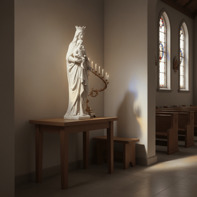 Madonna and Child Religious Statue (58 - Inch) Side Angle