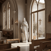 Madonna of the Prairie Religious Mary Statue (62 - Inch) Side Angle